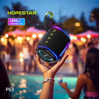 Altavoz Bluetooth Portátil Hopestar P63 de 10 W, Resistente al Agua IPX6, Luces RGB Inteligentes, Graves Profundos, Radio FM, Sonido de 360° para Viajes al Aire Libre