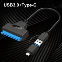 Cable SATA a USB 3,0 + tipo C 2 en 1 para disco duro de 2,5 pulgadas USB C a SATA convertidor de datos Notebook HDD SSD adaptador SATA Cable