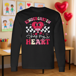 La scuola materna ha il mio cuore, maglietta a maniche lunghe per l'insegnante di San Valentino - Product Image 3