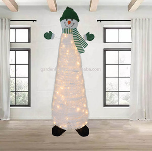 ไฟ LED สีขาว6FT ต้นคริสต์มาสพร้อมตุ๊กตาหิมะป๊อปใหม่ฐานตั้งของตกแต่งบ้านโรงแรมปาร์ตี้กล่องสีน้ำตาล - Product Image 5