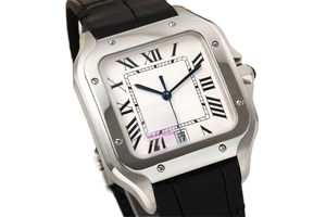 Montre mécanique automatique élégante et tendance, bracelet en cuir à motif crocodile noir, fermoir pliant en acier inoxydable - Product Image 2