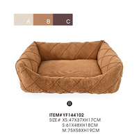 Lit orthopédique pour chien en velours côtelé, lit pour animaux de compagnie avec rebord, canapé-lit lavable pour chiens et chats de petite et moyenne taille