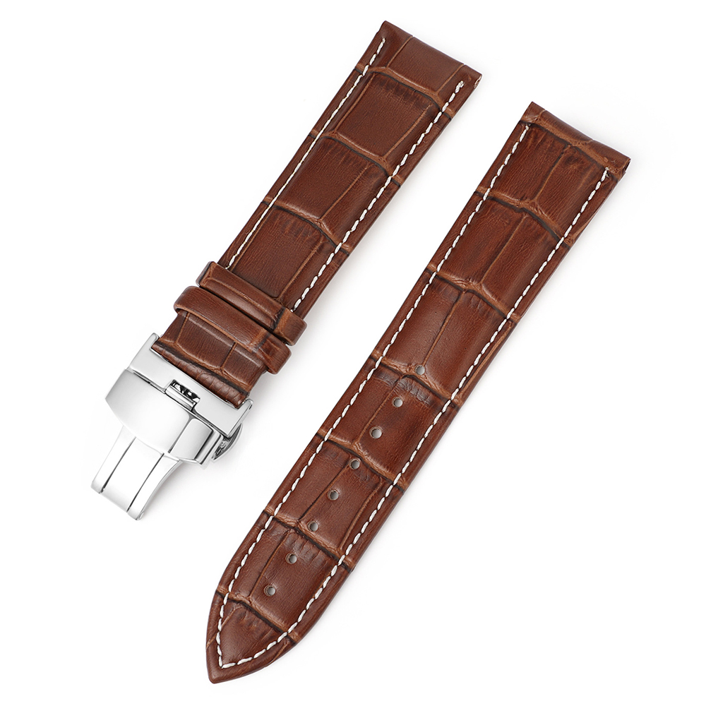 Brown white stitching