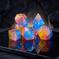 Ensemble de dés DND 7 pièces faits à la main, 16 mm, logo personnalisé, œil de chat polyédrique, trois couleurs, Dragons & Dungeons, DND D6 D20, dés de jeu de rôle