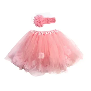 Оптовая продажа, летние юбки-пачки для девочек, детская 3-слойная балетная сетчатая юбка для танцев, 15 видов цветов с коротким краем, От 9 до 14 лет