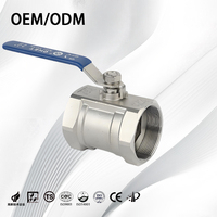 Vanne à boisseau sphérique manuelle en acier inoxydable 316, 1 pièce, filetage NPT 1 pouce DN15, pour chauffage de l'eau