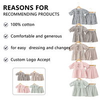 Pakaian Anak Musim Panas Harga Murah Grosir, Set Pakaian Anak Kerah Kru, Set Pakaian Anak Perempuan Lengan Pendek Katun