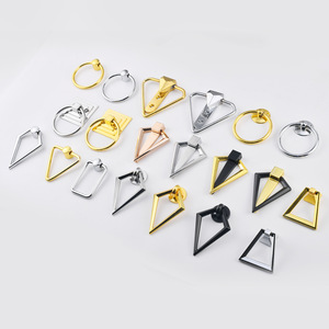 Zinc Alloy Geometric <b>Cabinet</b> Drawer Pull Handles Minimalist Design Durable Furniture Hardware Single Hole Mounting - Product Image 3
