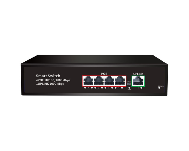 Wholesale BTON BT-6006GE 4 Port Gigabit POE Switch with 2 SFP Ports Plug & Play FTTH Compatible 10/100/1000Mbps