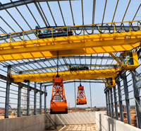 Grue à pont à double poutre de 5 à 20 tonnes avec godet de préhension pour l'entreposage et la manutention du clinker de ciment dans les cours d'usine