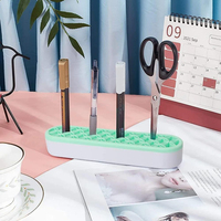 PATIKIL Élégant Porte-Pinceaux de Maquillage Peint à la Main Effet Diamant, Lot de 2, Boîte de Rangement Cosmétique Polyvalente en Plastique, Organisateur de Bureau, Art