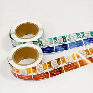 Holographic Roll Labels Custom Printed Shiny Foil Sticker Labels Waterproof <b>Self</b> <b>Adhesive</b> for Brand Packaging and Logos - Product Image 1