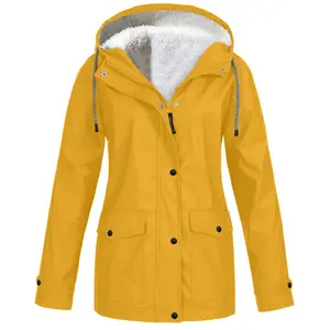 Kadın açık yürüyüş giyim kapüşonlu ceket rüzgar geçirmez su geçirmez soğuk kadın açık ceket