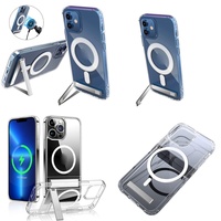 Aksesoris Ponsel Casing Penyangga Ponsel untuk iPhone 17 Pro Max Air 16 15 14 Plus 13 12 11 Casing Berdiri Penutup Magnetik dengan Penyangga