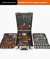 Kit d'outils à main 187 pièces très vendu avec valise à roulettes et boîte en aluminium à quatre niveaux pour outils de quincaillerie