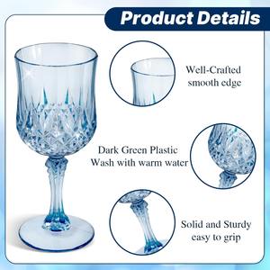 Gobelets en plastique de style vintage en cristal de 7 oz, verres à vin en plastique pour réception de <span class=keywords><strong>mariage</strong></span>, grand événement, fournitures de fête - Product Image 3