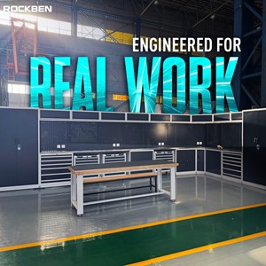 Gabinete multifuncional ROCKBEN, caja de herramientas móvil de taller de garaje personalizado de Metal, gabinete combinado de reparación de automóviles con cajones - Product Image 2