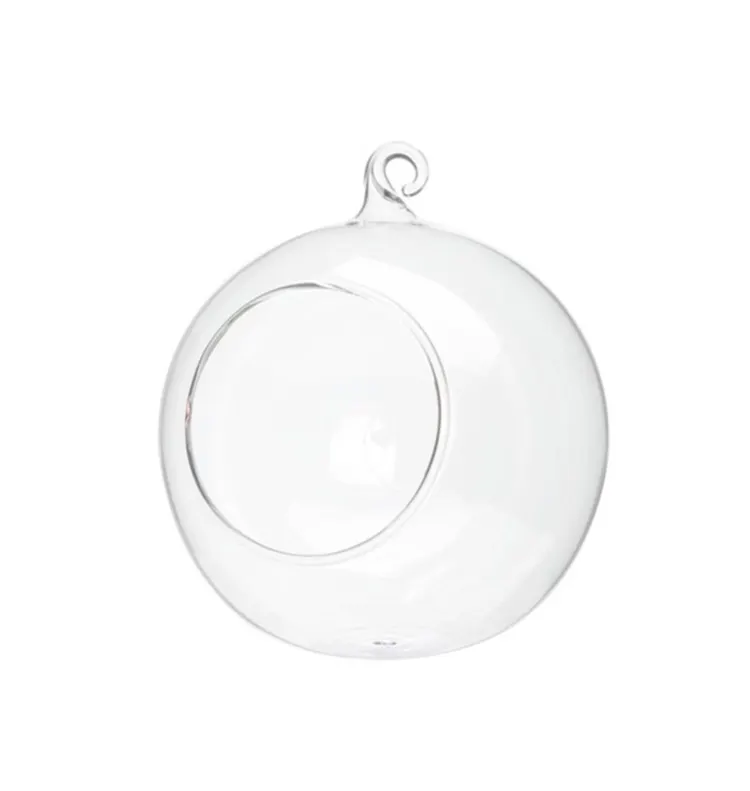 סיטונאי קוטר 10cm זכוכית Bauble כדור כדור חממה תלויה חיצוני גן נר תה אור בעל