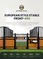 Porte battante en bambou préfabriquée 12x12, design portable de luxe, boîte d'écurie pour chevaux, panneaux frontaux avec toit