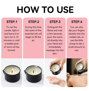 Passen Sie Paket 170g Soja Wachs Körper massage Öl duftende Massage kerzen für den Urlaub an - Product Image 5