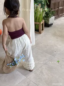 <span class=keywords><strong>Pantaloni</strong></span> a gamba dritta traspiranti di alta qualità stile estivo Casual versatili in tinta unita stile ragazze all'ingrosso - Product Image 3