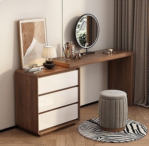 Tocador Moderno con Luces LED y 3/6/9 Cajones, Mesa <span class=keywords><strong>de</strong></span> <span class=keywords><strong>Maquillaje</strong></span> <span class=keywords><strong>de</strong></span> Madera Maciza Marrón <span class=keywords><strong>para</strong></span> Dormitorio, Hogar, Belleza, Hotel - ¡Oferta Caliente! - Product Image 1