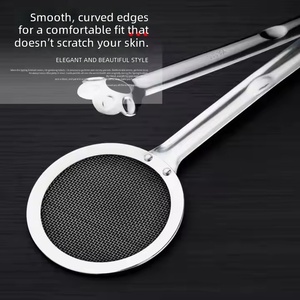 Cuchara coladora multifuncional <span class=keywords><strong>2</strong></span> en 1 de acero inoxidable 304 con pinza para alimentos, herramienta de cocina para freír, pinza con malla filtrante. - Product Image 3