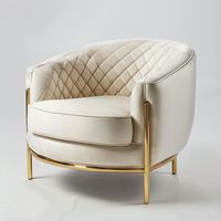 Bester Preis Modernes Hotel Outdoor Villa Apartment Esszimmer Lobby Wartezimmer Braunes Stoffsofa Einzelsitz Großes Gemütliches Freizeit-Akzentsofa