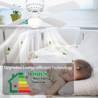 Ventilateur de plafond électrique moderne décoratif de 42 pouces avec moteur AC, lumière LED et lustre pour usage hôtelier
