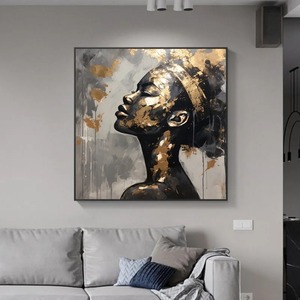 Décoration intérieure <span class=keywords><strong>moderne</strong></span> Beauté <span class=keywords><strong>africaine</strong></span> Impression sur toile Doré Noir Femmes Art mural Photos Toile Déco Décoration intérieure <span class=keywords><strong>moderne</strong></span> - Product Image 3