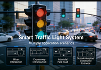 Feu de signalisation LED à 3 sections de 400 mm à prix abordable, rouge, jaune, vert, protection IP53 en PC, visibilité de 300 m, qualité ingénieur