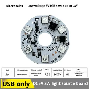 5V RGB thay đổi màu gradient dẫn nguồn ánh sáng ban 3W điều khiển không dây Đèn bàn bảng mạch - Product Image 2