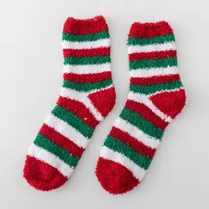 Winter Coral Fleece Christmas Slipper Socks Warm Fuzzy Christmas Socks