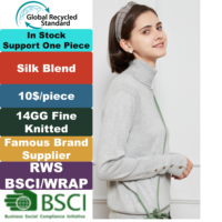 Pull en tricot fin pour femme, décontracté, d'automne, avec détails boutonnés et col roulé