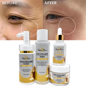 Etiqueta privada Vegan Facial Korean <span class=keywords><strong>Rice</strong></span> Cuidado DE LA PIEL Blanqueamiento <span class=keywords><strong>Rice</strong></span> Toner Cream Serum Skin Care Set para piel seca - Product Image 2