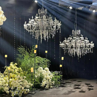 Lámpara de Araña de Cristal Dorada Estilo María Teresa Europea para Bodas, Hotel, Sala de Estar, Lámpara Colgante de Lujo