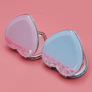 Wholesale Portable Hand Heart <b>Square</b> Round Shape Makeup <b>Mirror</b> Double Side Pocket Cosmetic <b>Mirror</b> - Product Image 3