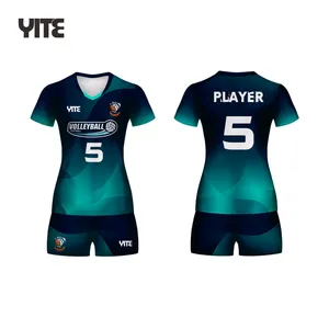 Kit de voleibol sin mangas para mujer, diseño de logotipo personalizado, camisetas de voleibol estampadas por sublimación, conjunto de uniformes para mujer, venta al por mayor