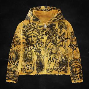 Sweat-shirt unisexe à capuche vintage délavé avec fermeture éclair, imprimé DTG, coupe ample régulière, 100% coton français, personnalisé - Product Image 1