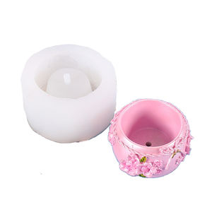 3D Oval Artístico Rosa <span class=keywords><strong>Flor</strong></span> <span class=keywords><strong>de</strong></span> Melocotón Flora Marina y <span class=keywords><strong>fauna</strong></span> Superficie DIY Silicona Hormigón Resina Olla Tarro Moldes - Product Image 4