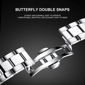 Reloj de Pulsera de Cuarzo para Hombre de Lujo Marca Medeo 855G, Resistente al Agua 3BAR, Acero Inoxidable, Correa Simple de Cuero - Product Image 6