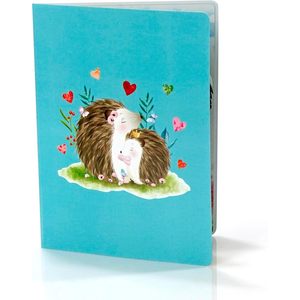 Tarjeta 3D emergente con diseño de erizo para mamá, tarjeta de felicitación para el Día de la Madre con flores y mariposas, tarjeta de papel con acabado mate - Product Image 6