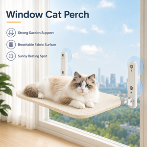 Hamaca Plegable para Gatos Grandes con Ventosas Industriales, Marco de Acero, Malla Transpirable, Ahorro de Espacio, para Ventana - Product Image 2