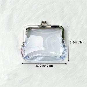 <span class=keywords><strong>กระเป๋า</strong></span>เงินใส่เหรียญไวนิลใสขนาดเล็ก<span class=keywords><strong>กระเป๋า</strong></span>ใส่เงินสด PVC ใสมีช่องล็อคแบบเปิด - Product Image 2