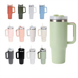 <span class=keywords><strong>Vaso</strong></span> de Acero Inoxidable de 40 oz con Recubrimiento en Polvo, Taza de Viaje con Aislamiento al Vacío de Doble Pared con Pajita, para Auto y Uso en Exteriores, Compra al por Mayor - Product Image 2