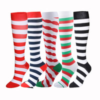 Jindi coloré mode respirant 20-30 Mmhg course marathon hommes femmes chaussettes de sport de compression