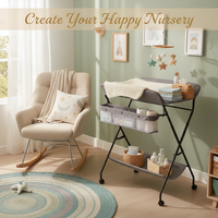 Panier de rangement pour lit bébé en alliage d'aluminium, housse en lin détachable et lavable, 3 positions réglables pour la chambre d'enfant, la crèche, le parc, l'hôtel