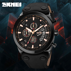 Big Dial Casual Men Wristwatch Support OEM ODM Custom Logo 3ATM Waterproof Montre Homme Genuine Leather Quartz <b>Watch</b> for Men - Product Image 2