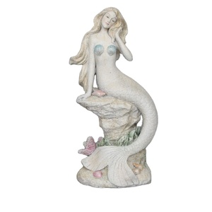 Esculturas Art Deco, artesanías de resina, estatua de <span class=keywords><strong>sirena</strong></span> oceánica, figuritas marinas, adorno costero para decoración de accesorios para el hogar - Product Image 1