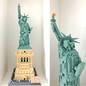 Wange 5227 Statua della Libertà degli Stati Uniti Architettura Mondiale Mattoncini Giocattoli Vista Stradale Cittadina Regali di Natale per Bambini Set di Blocchi da Costruzione - Product Image 5
